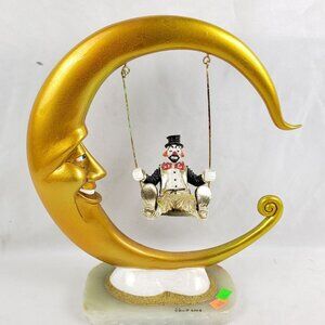 2008 Rare Ron Lee Signed Swinging Moon Clown Sculpture L-494 World of Clowns